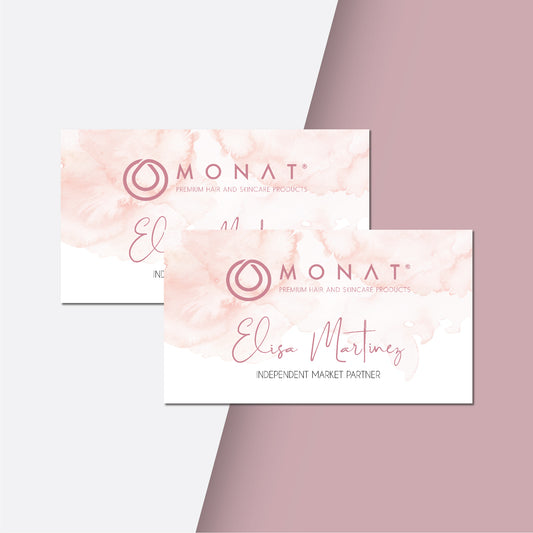 Pink Monat Facebook Card, Personalized Monat QR Business Cards MN201