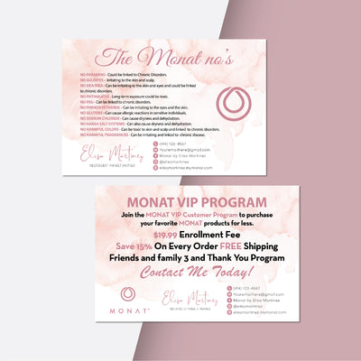 Pink Monat Marketing Bundle, Personalized Monat Full Kit Business Cards MN201