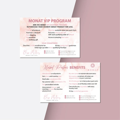 Pink Monat Marketing Bundle, Personalized Monat Full Kit Business Cards MN201