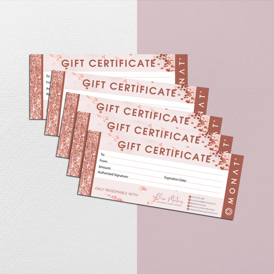 Glitter Modern Monat Gift Certificate, Gift Voucher, Personalized Monat Business Cards MN98