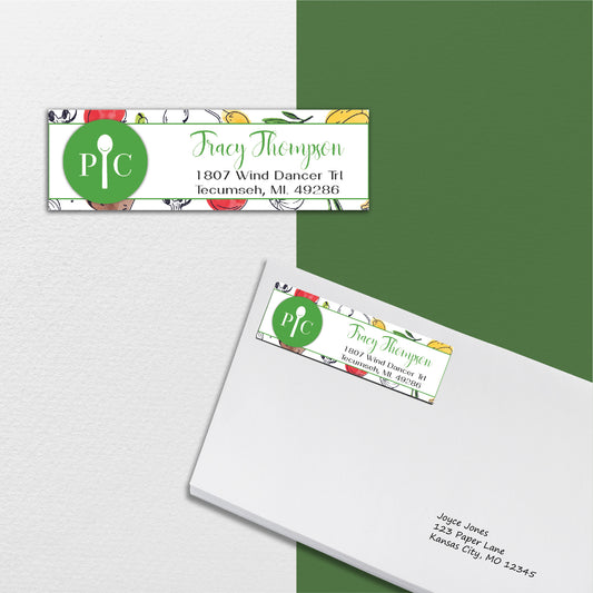 Watercolor Hand Drawing Chef Address Label, Personalized Pampered Chef Business Cards PPC15
