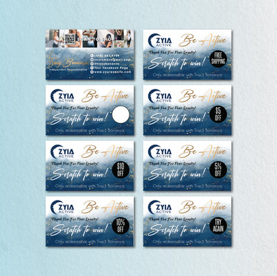 Blue Gold Luxury ZYIA Marketing Bundle, Zyia Active Business Cards, Active Business Cards ZA44