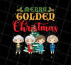 Merry Golden Christmas, Chibi Golden Girl Cartoon With Xmas Tree, Png Printable, Digital File