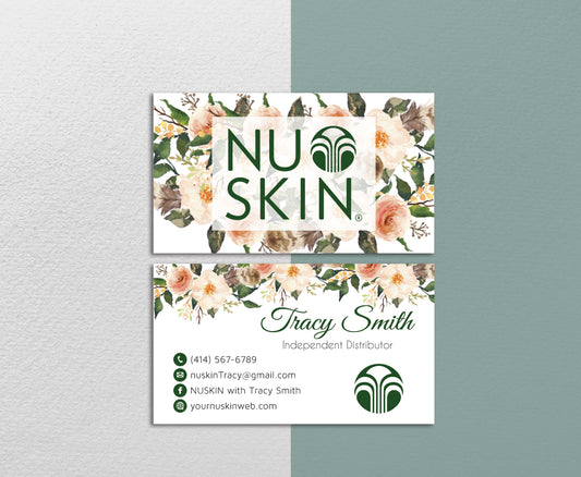 Flowers Nu Skin Business Card, Personalized NuSkin Business Cards NK25