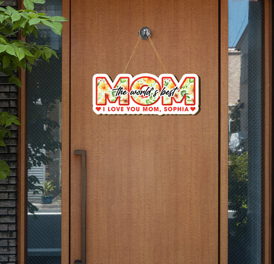 Add a special touch to any room with this personalized wood sign. The Best World's Mom Plywood Sign is made from sturdy birch plywood for lasting quality and includes a sawtooth hanger for easier installation. Custom-designed with Mother's Day in mind, this unique gift is sure to make Mom smile.