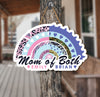 This Boy & Girl Twin-rainbow Plywood Sign is a unique and thoughtful way to show Mom your love this Mother's Day. Expertly crafted and personalized with the names of her children, this durable sign is laser engraved on high quality plywood for a lasting reminder of your love.