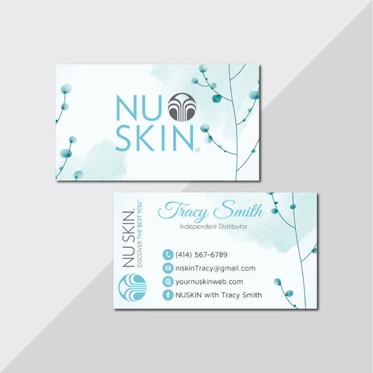 Watercolor Nu Skin Business Card, Personalized NuSkin Business Cards NK14