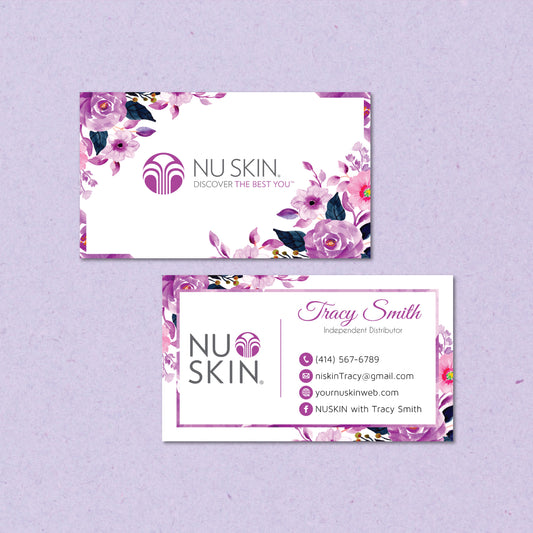 Purple Nu Skin Business Card, Personalized NuSkin Business Cards NK15
