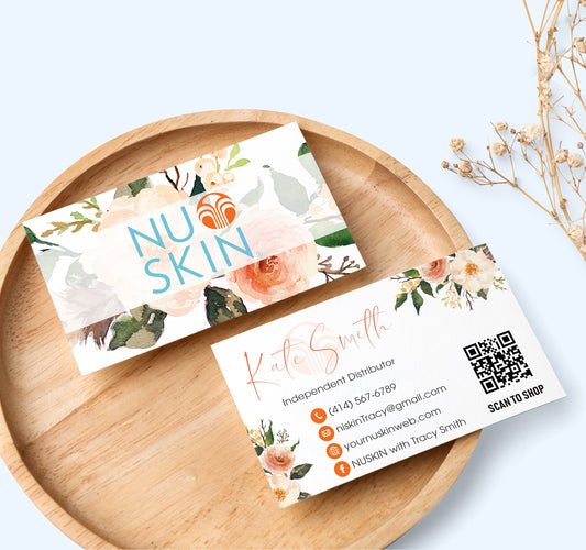 Flowers Nu Skin Business Card, Personalized NuSkin Business Cards NK26