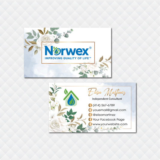 Watercoler Norwex Business Card, Personalized Norwex Business Cards NR32