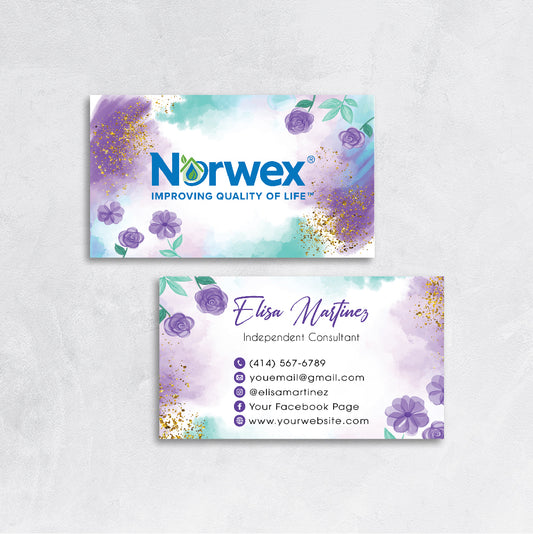 Watercolor Norwex Business Card, Personalized Norwex Business Cards NR53