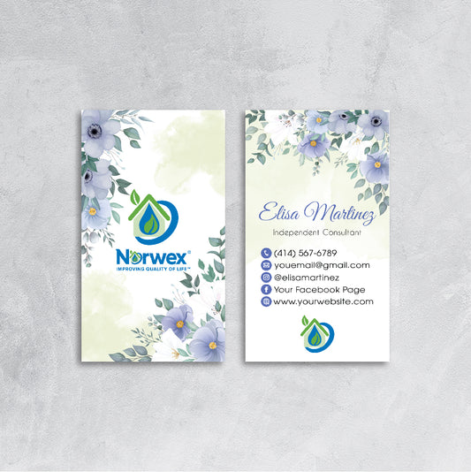 Watercolor Norwex Business Cards, Personalized Norwex Business Card NR62