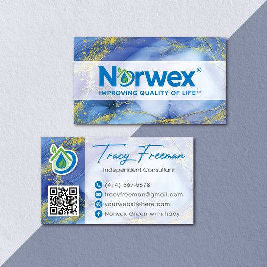 Blue Marble Watercolor Norwex Business Card, Personalized Norwex Business Cards NR66