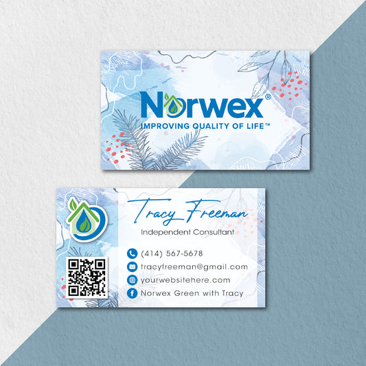 Blue Watercolor Norwex Business Card, Personalized Norwex Business Cards NR67