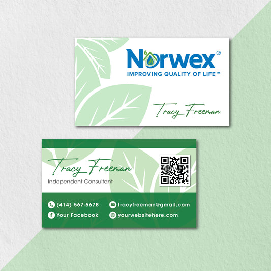 Green Personalized Norwex Business Card, Watercolor Norwex Business Cards NR69