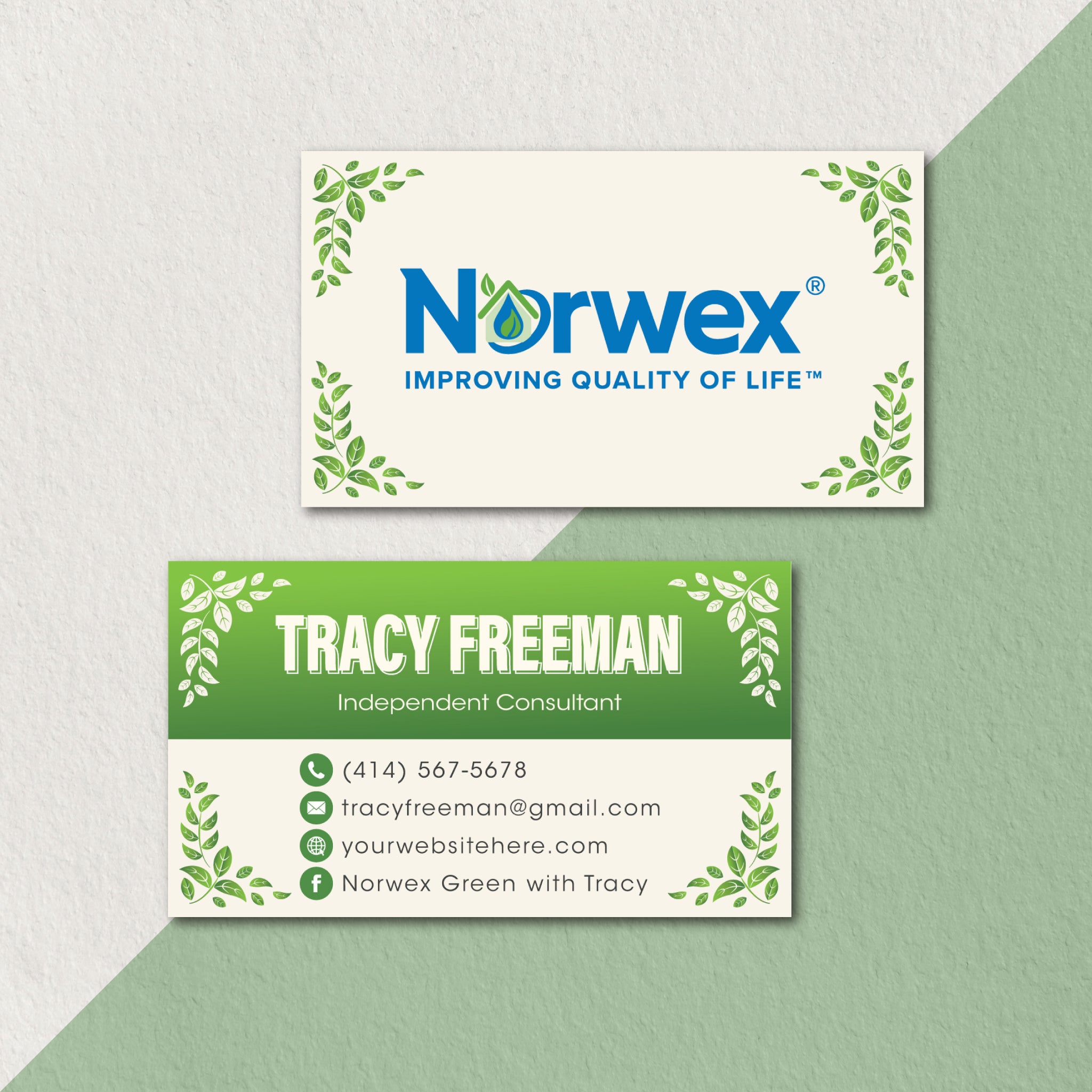 Blue Personalized Norwex Business Card, Watercolor Norwex Business Cards NR71
