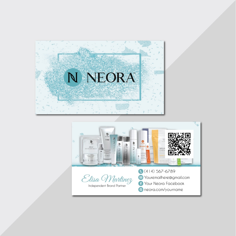 Neora Business Card QR Code, Personalized Neora Business Cards NR08