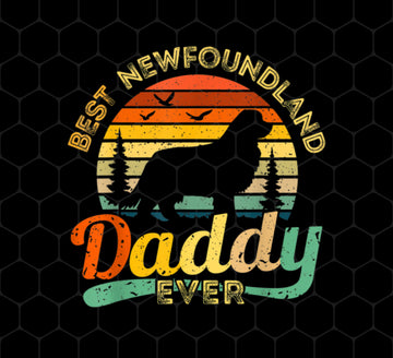 Newfoundland, Dad Love Gift, Best Daddy Dog Ever, Retro Love Dog Gift, Png Printable, Digital File