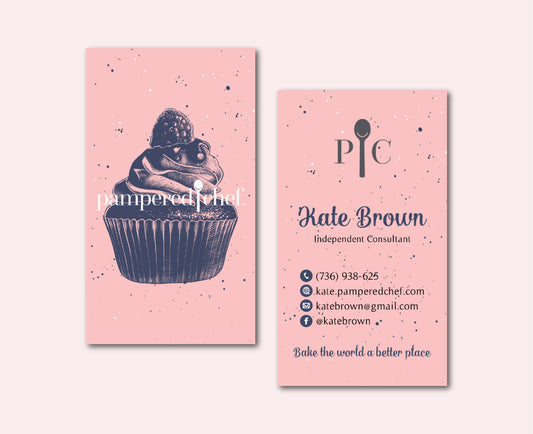 Pink Pampered Chef Business Card, Personalized Pampered Chef Business Cards PC05