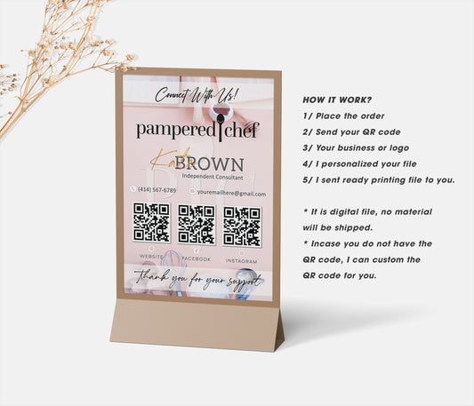 Pampered Chef Social Sign Card, Personalized Pampered Chef Business Cards PPC19