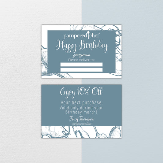 Sea Food Pampered Chef Birthday Cards, Personalized Pampered Chef Business Cards PPC02