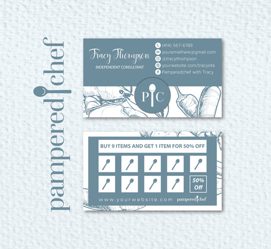 Personalized Pampered Chef Loyalty Cards, Pampered Chef Business Card PPC02