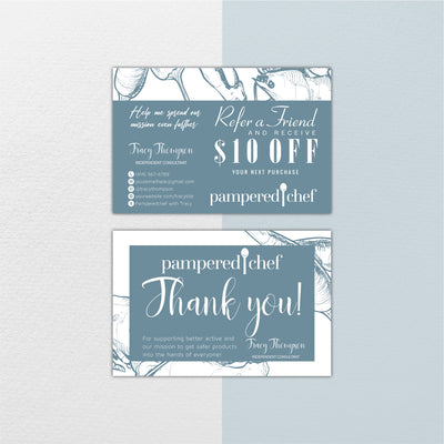 Sea Food Pampered Chef Marketing Bundle, Personalized Pampered Chef Business Cards PPC02