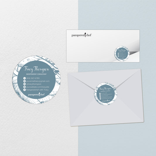 Sea Food Pampered Chef Envelop Seal - Stickers, Personalized Pampered Chef Business Cards PPC02