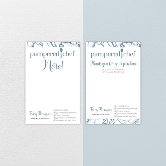Sea Food Pampered Chef Thank - Note Card, Personalized Pampered Chef Business Cards PPC02