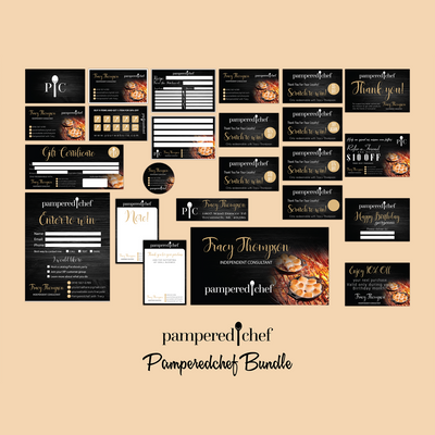 Pampered Chef Marketing Bundle, Personalized Pampered Chef Business Cards PPC06