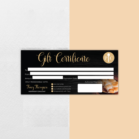Personalized Pampered Chef Gift Certificate, Pampered Chef Business Card PPC06