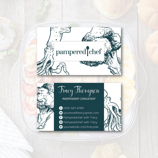 Hand Drawn Pampered Chef Business Card, Personalized Pampered Chef Business Cards PPC10