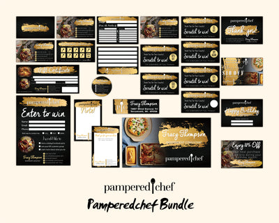 Restaurant Pampered Chef Marketing Bundle, Personalized Pampered Chef Business Cards PPC13