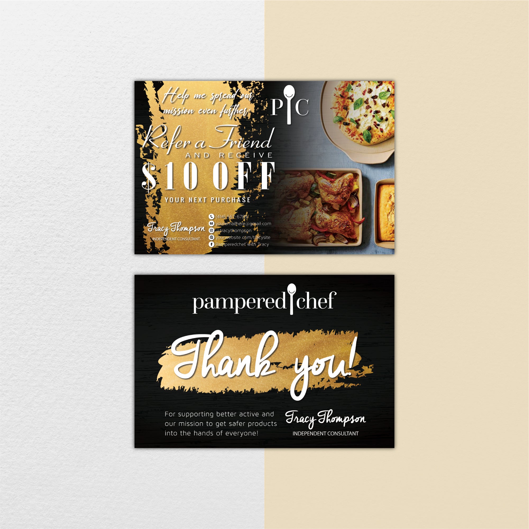 Personalized Pampered Chef Refer A Friend, Pampered Chef Business Card ...