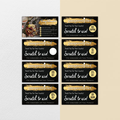 Restaurant Pampered Chef Marketing Bundle, Personalized Pampered Chef Business Cards PPC13