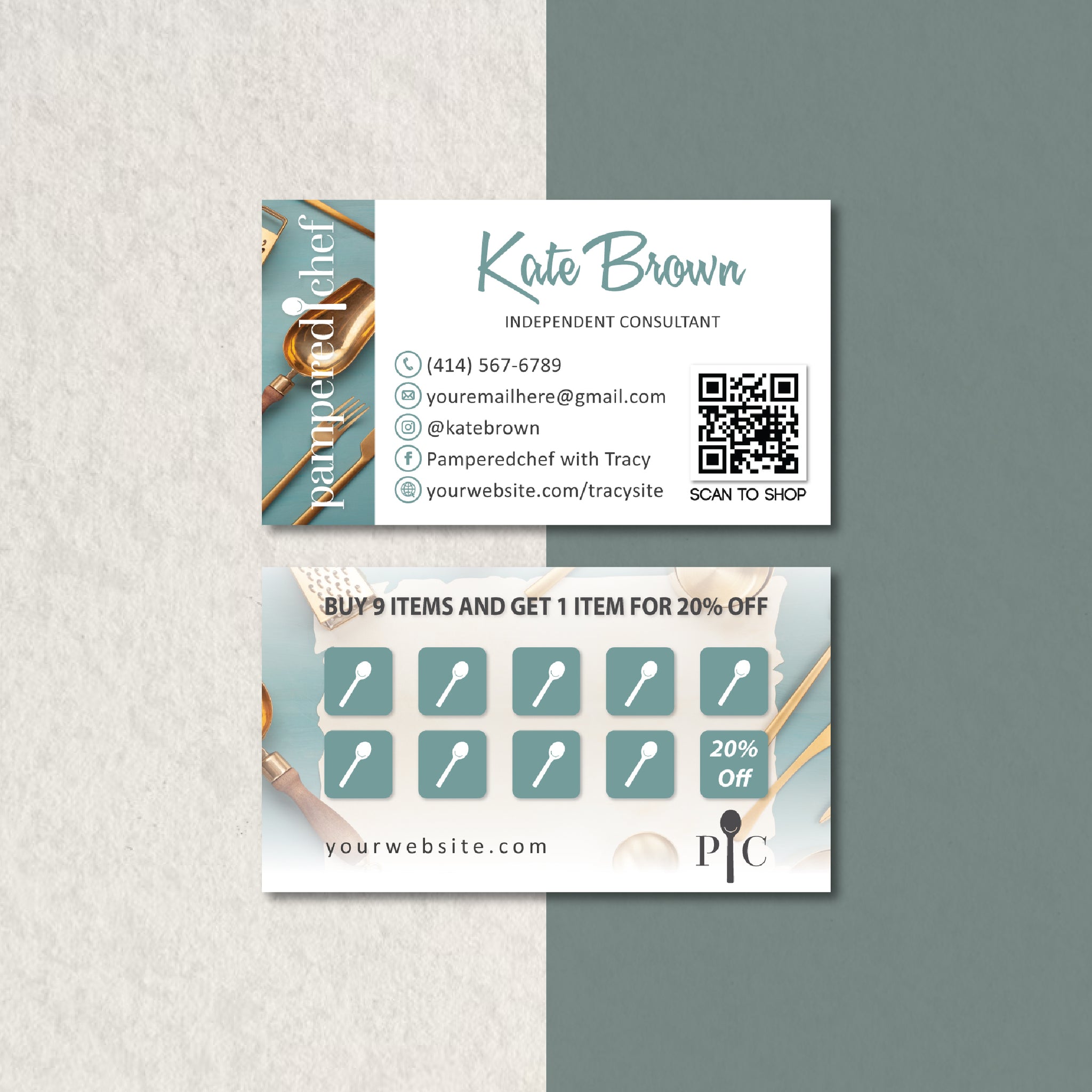 Personalized Pampered Chef Loyalty Cards, Pampered Chef Business Card PPC24