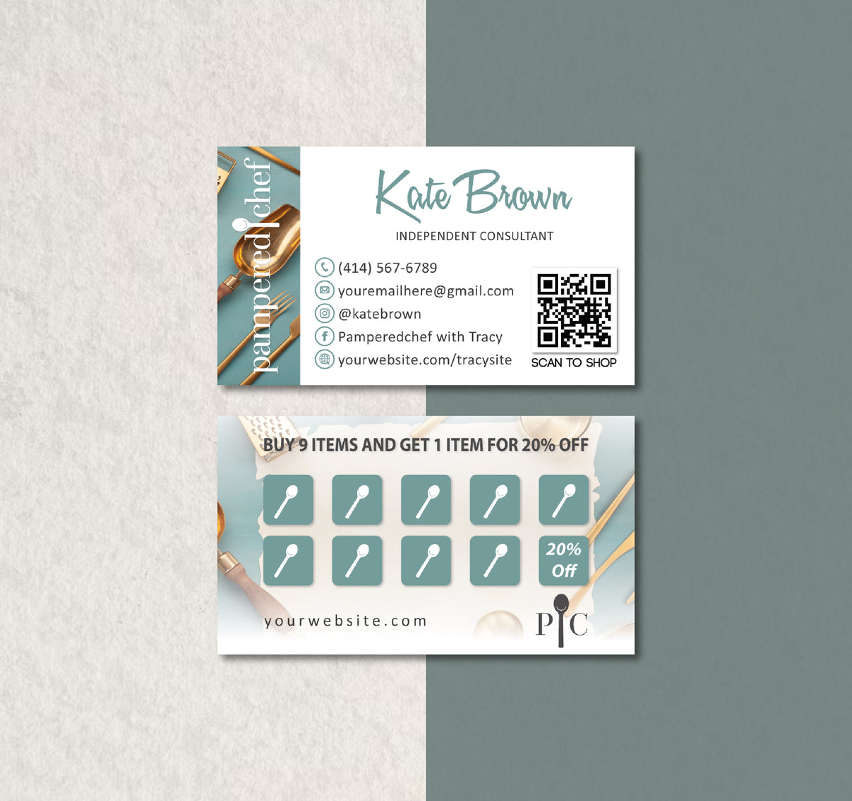 Personalized Pampered Chef Loyalty Cards, Pampered Chef Business Card ...