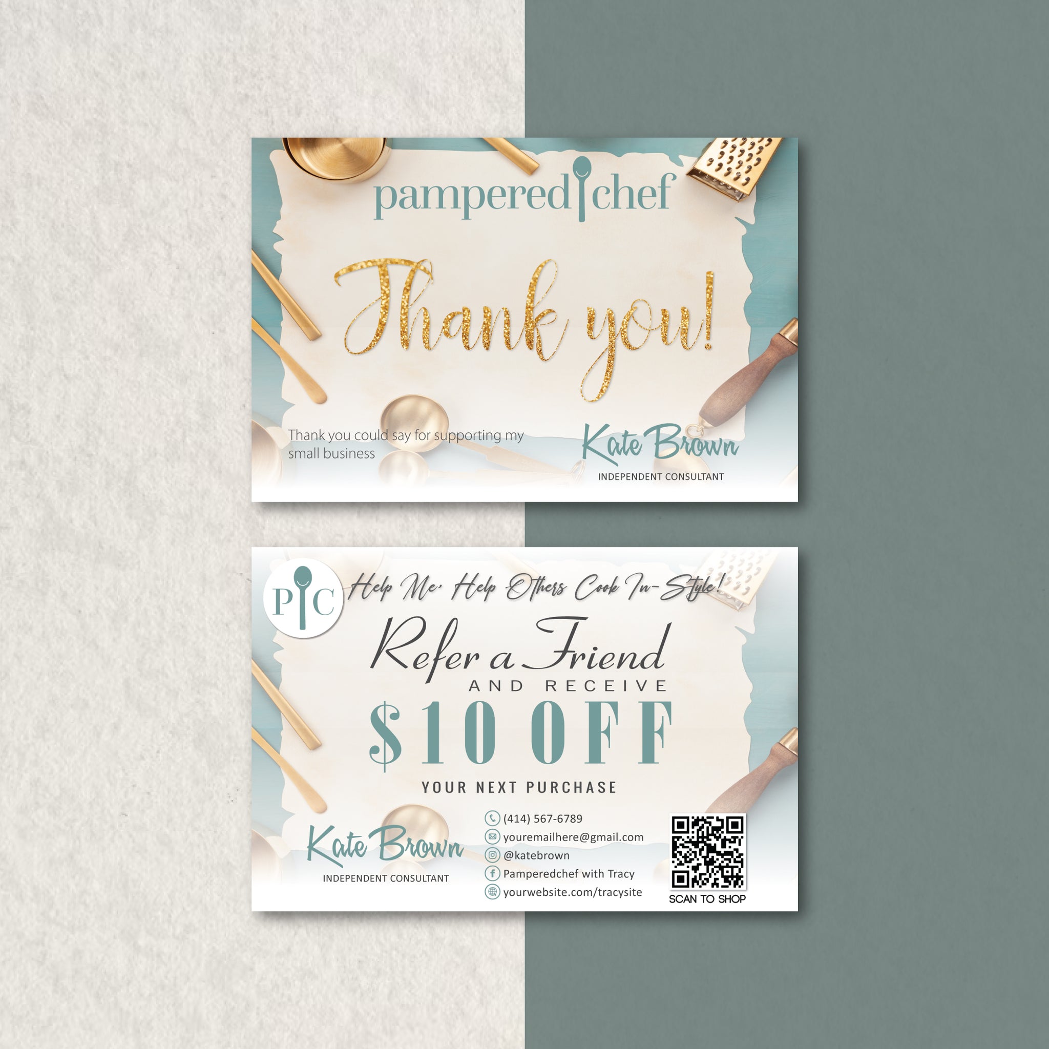 Personalized Pampered Chef Refer A Friend, Pampered Chef Business Card PPC24