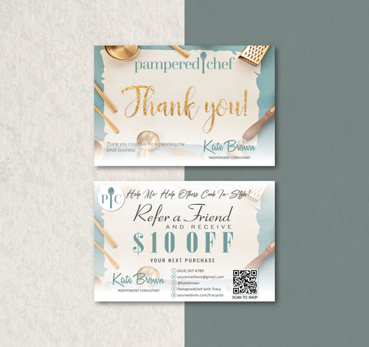 Personalized Pampered Chef Refer A Friend, Pampered Chef Business Card PPC24