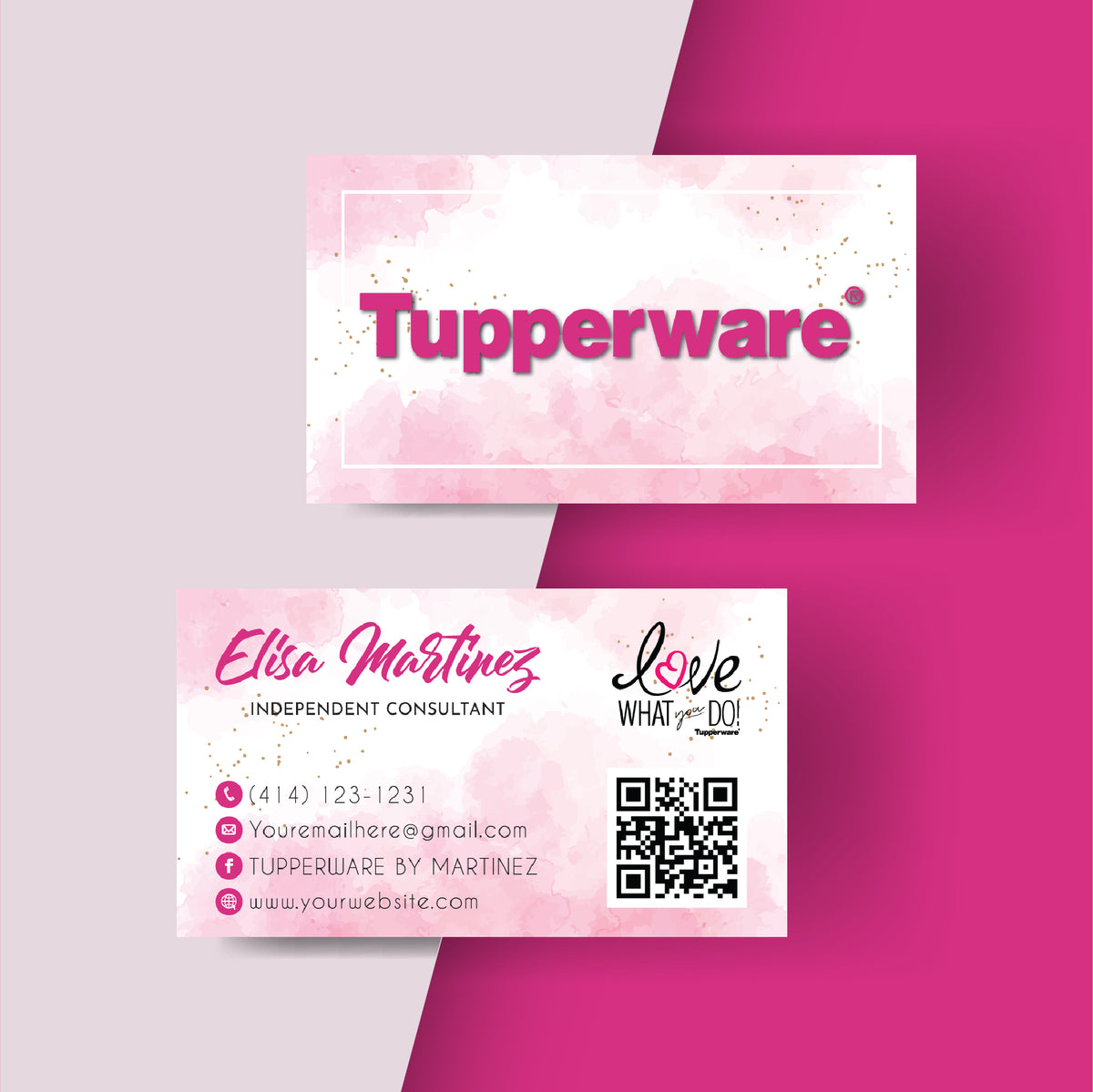 Code Tupperware Printable Tupperware Business Card QR Code, Tupperware Business Cards ...