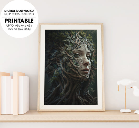 Forest Of Talking Trees, Living Trees Talking To A Young Woman In A Forest, Poster Design, Printable Art