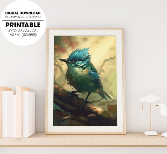 The Shamrock Bird's Emerald Feathers Shimmered In The Sunlight, Poster Design, Printable Art