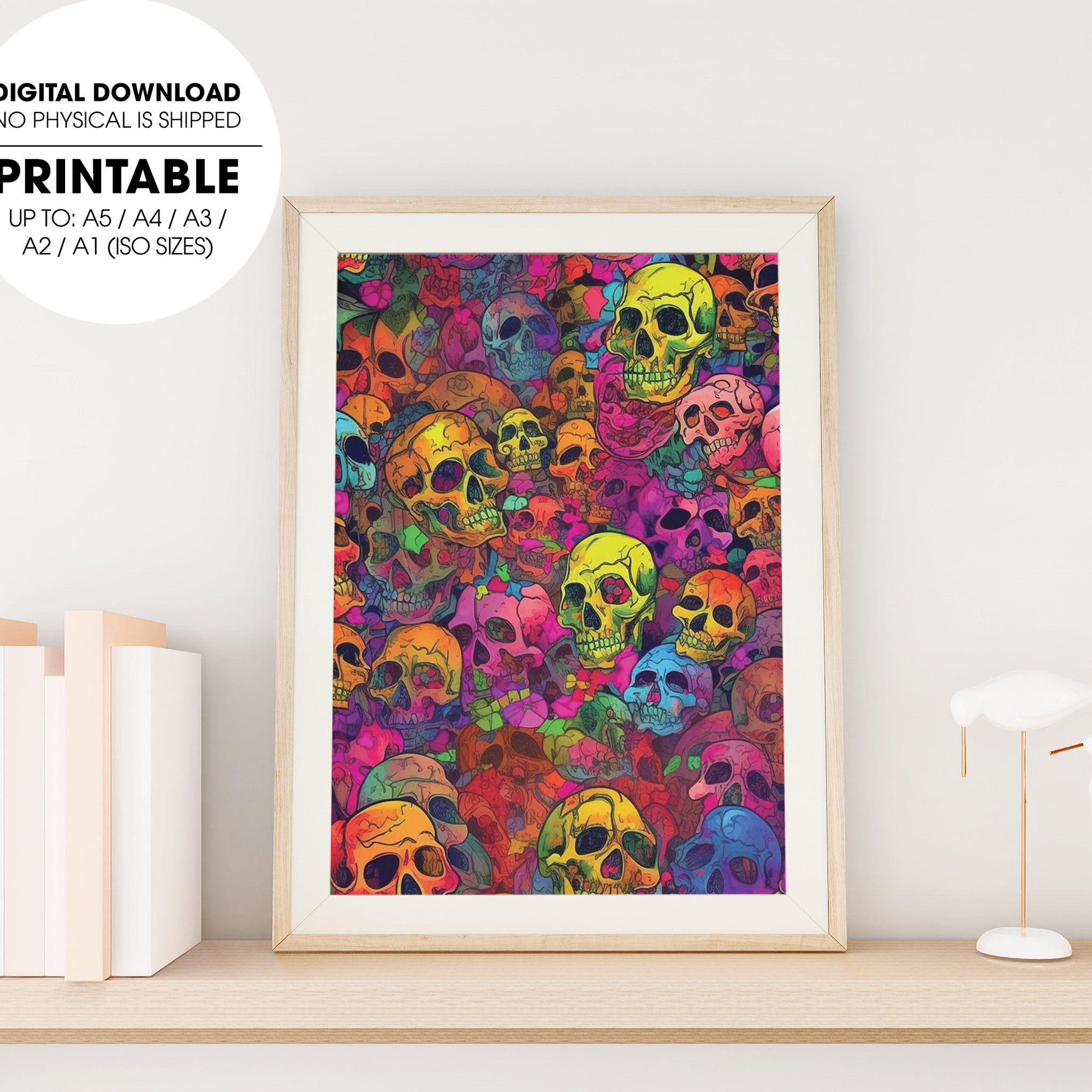 100 Skull And Roses, Horror Gift, Messed Up Parterns, Repetitive Skull