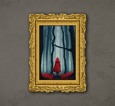 The Red Riding Forest, Lonely Man In The Woods, Love Fairy Tales, Poster Design, Printable Art