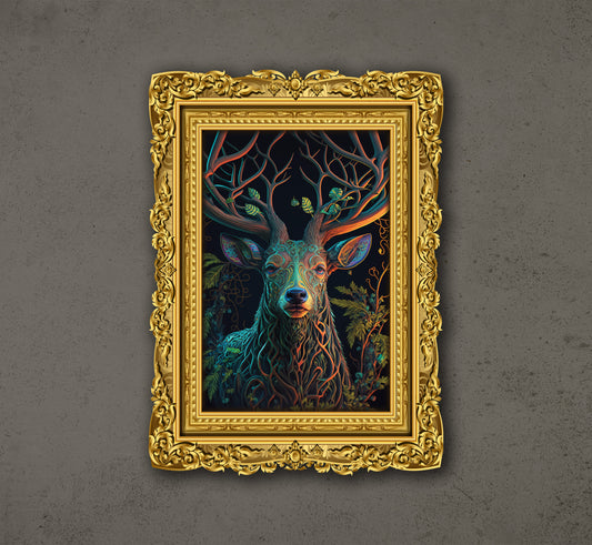 A Beautiful Deer Spirit Of The Forest, Beautiful Reindeer With Trees
