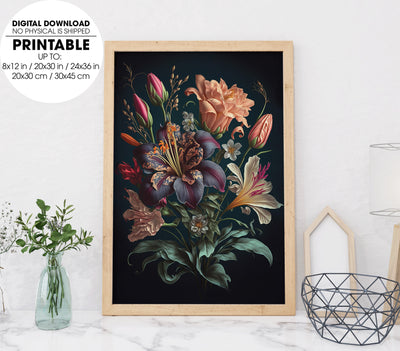 Love Of The Lily, Flower Art, Best Lily Gift, Classic Style Lily, Poster Design, Printable Art