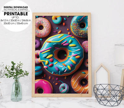 Donut Lover, Colorful Donut Of The Life, Kid Lover Gift, Poster Design, Printable Art