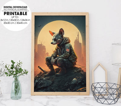 Lonely On The Mountain, Cyberpunk Art, Cyberpunk In Lonely City, Poster Design, Printable Art