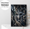 Ent Forest, Multiple Rows Of Trees With Gnarly Faces, Poster Design, Printable Art