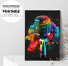 Colorful Microphone, Love Karaoke, Neon Microphone, Modern Style, Poster Design, Printable Art
